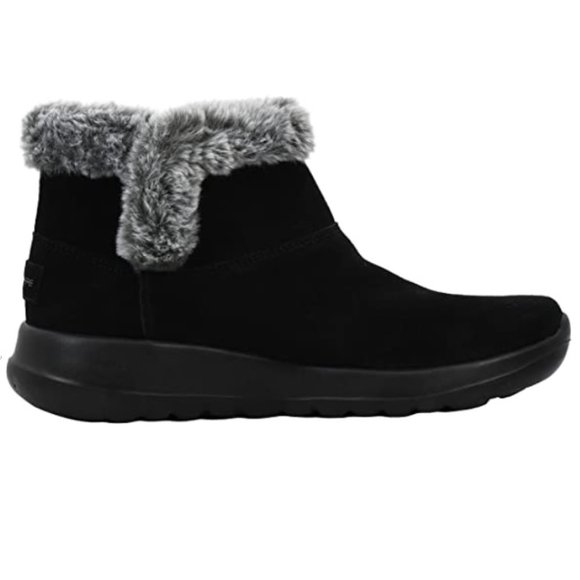 Skechers Faux Fur Booties - Black - Picture 3 of 4